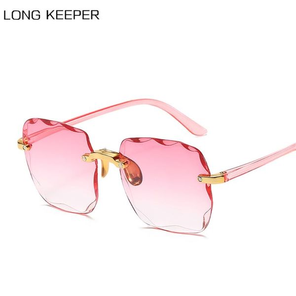 

oversized sunglasses women fashion rimless square sun glasses gradient eyeglasses shades for ladies uv400 okulary, White;black