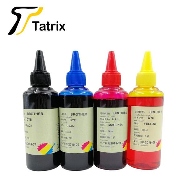 

tatrix 4 x 100ml refill ink for brother cartridges , dye ink p for brother inkjet printer . 100ml per color