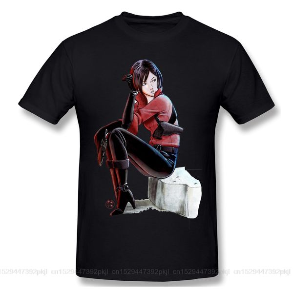 

ada wong tribute t shirts summer short sleeve cotton residented evil zombie game t-shirt hipster ofertas o neck casual tshirt