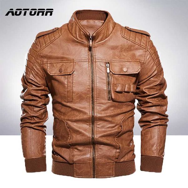 

men 2020 winter new casual vintage zipper style fleece leather jackets coat mens outwear fashion motorcyble pu jackets sale, Black