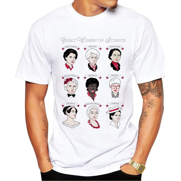 

2018 new fashion summer men t shirt short sleeve great women of science printed t-shirts casual cool tee