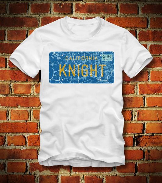 

2019 new summer tee shirt funny t shirt knight rider kitt number plate retro vintage hasselhoff 80er custom t-shirt