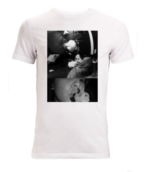 

new fashion cool casual t shirts inhale smoking p art men's (woman's available) t shirt white summer tee shirt