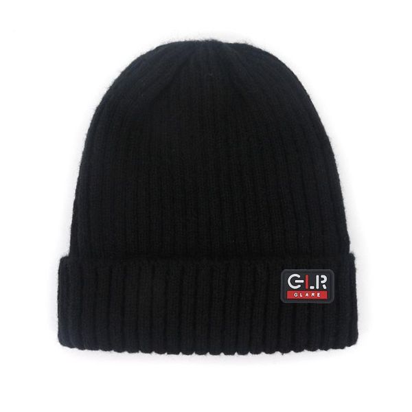 

beanie/skull caps autumn and winter style wool cap lettered labeling knitted hat flanging warm beanie75, Blue;gray