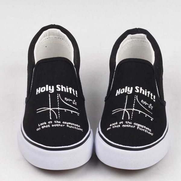 

e-lov design geometry graphics printed men canvas shoes slip on mathematics holy shift print casual walking shoe loafers, Black