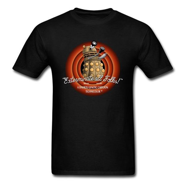 

dr. who tee exterminate all folks t-shirt men superhero t shirt black clothing cotton tshirts cartoon graphic