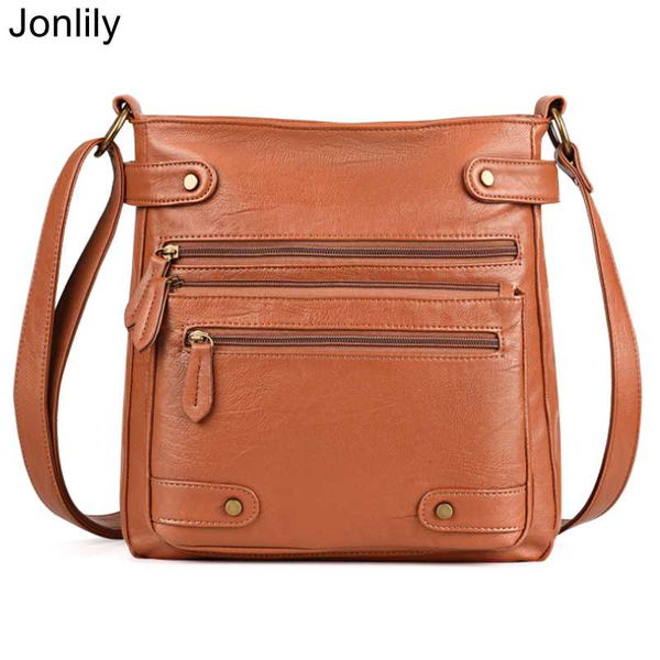 

jonlily women pu leather shoulder bag fashion messenger crossbody bag female elegant daybag casual commuter purse -kg373