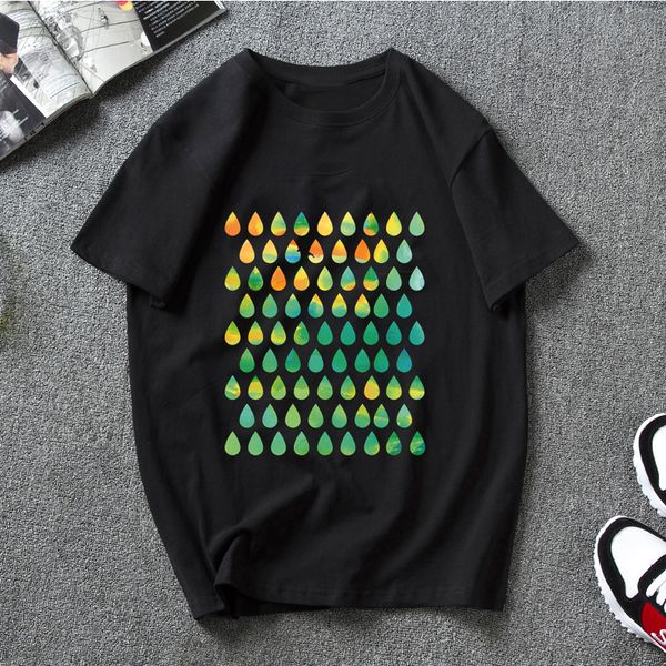 

summer rain fashion t shirts women fashion printed men t shirts o-neck soft short sleeve casual