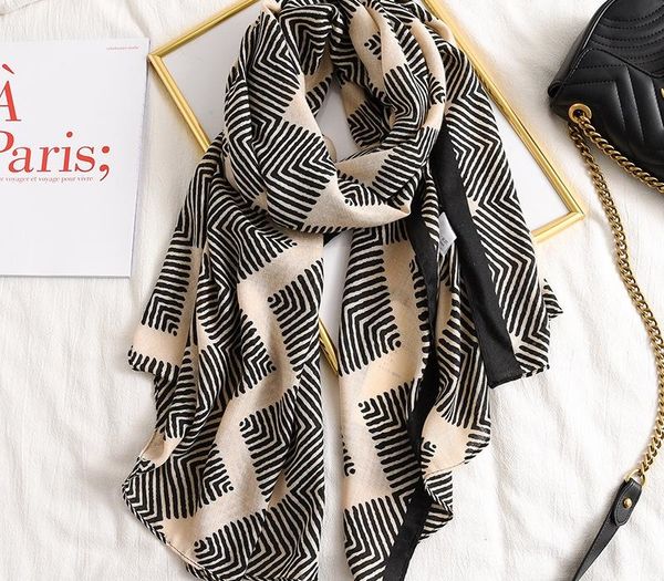 

2020 fashion headscarf lady silk scarves popular new style print cotton scarf women sunscreen beach luxury shawl, Blue;gray