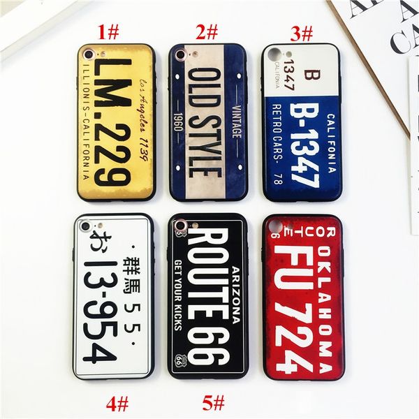 

2017 car license plate number phone case iphone 7 plus 6 6s tpu cases car number license plate capa funda 8 colors coque cover