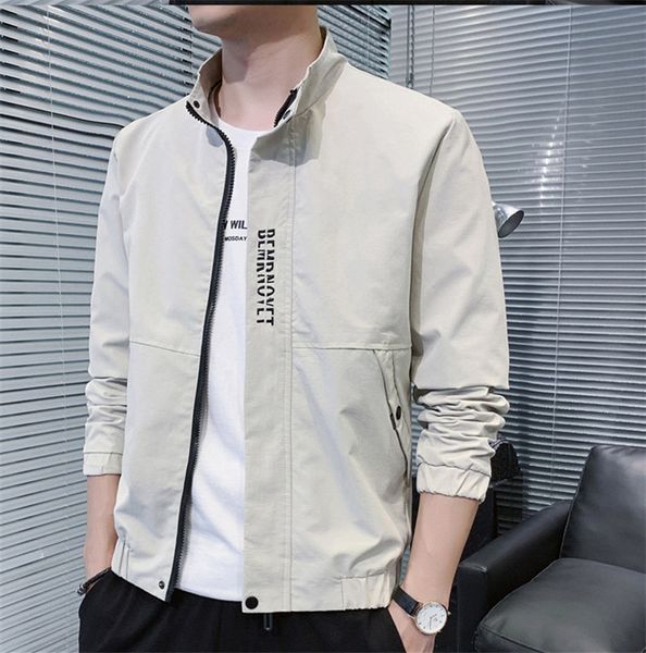 

dropshipping slim 19ss teenage mens designer plus size jacket fashion letter printed zipper pockets outerwear autumn winter mens clothing, Black;brown