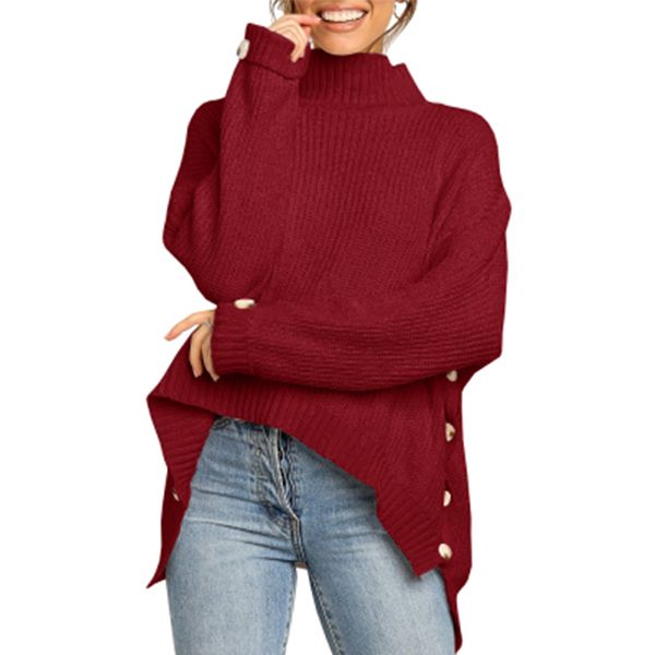 

2020 new autumn and winter women's fashion casual pullovers knitted sweater solid long sleeve thick knitted braided turtleneck, White;black