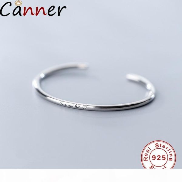 

cute smiling face bangle bracelets 2019 metal bangle bracelet 925 sterling silver bracelets for women wedding jewelry gifts f4, Black