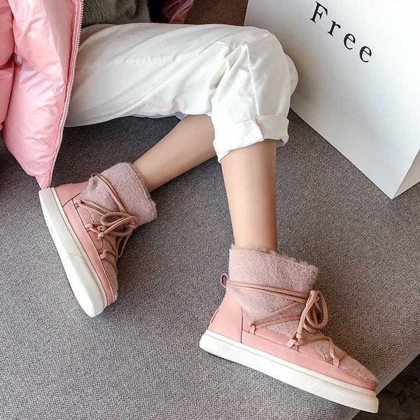 

chaussure femme 2020 new winter ankle boots for women plush keep warm snow boots female botas mujer big size 42, Black