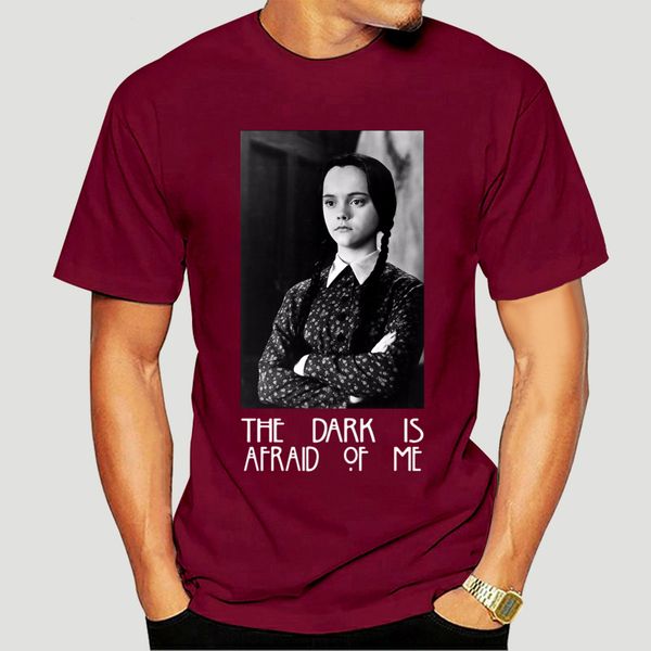 

the dark is afraid of me wednesday addams family halloween t shirt short-sleeved tee shirt-0921a