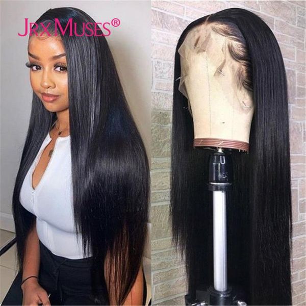 

lace wigs straight full wig virgin hair pre plucked glueless jet black #1 unprocessed human with baby for women, Black;brown