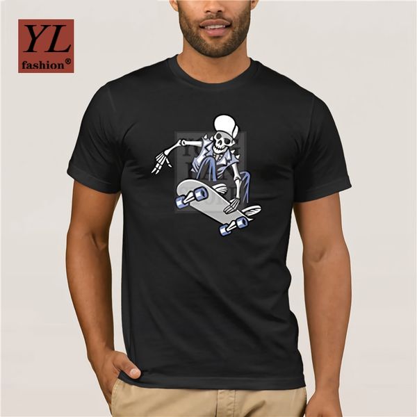 

100% cotton skull ride a skateboard t shirt, skate shirts cool casual sleeves tee shirt