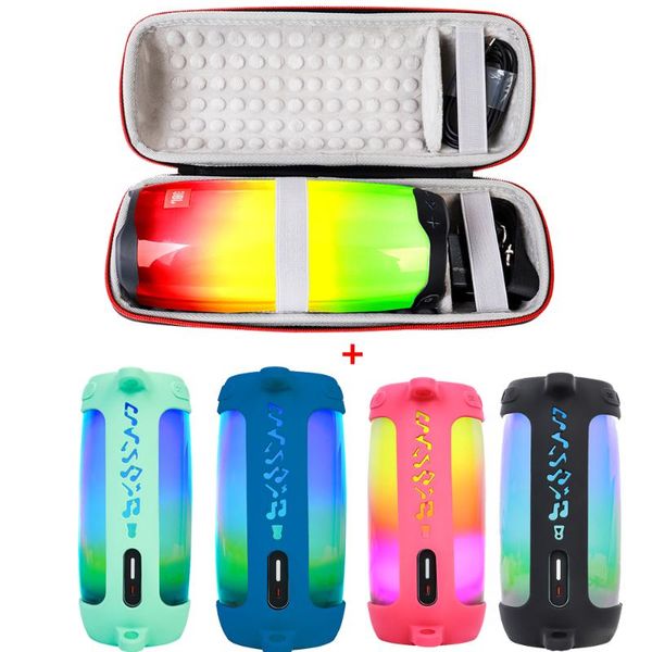 

2 in 1 hard eva carry zipper storage box bag+ soft silicone case for pulse 4 bluetooth speaker for pulse 4 pulse4 case