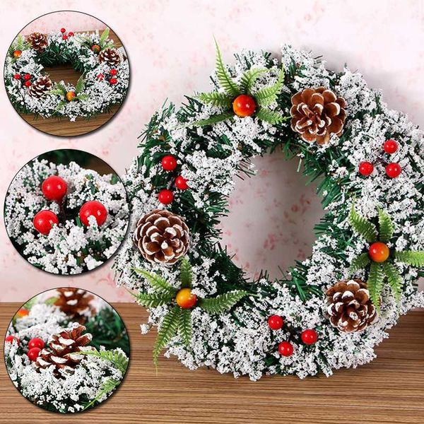 

handmade christmas wreath christmas large wreath door wall ornament garland decoration fake fruit pine decor for home