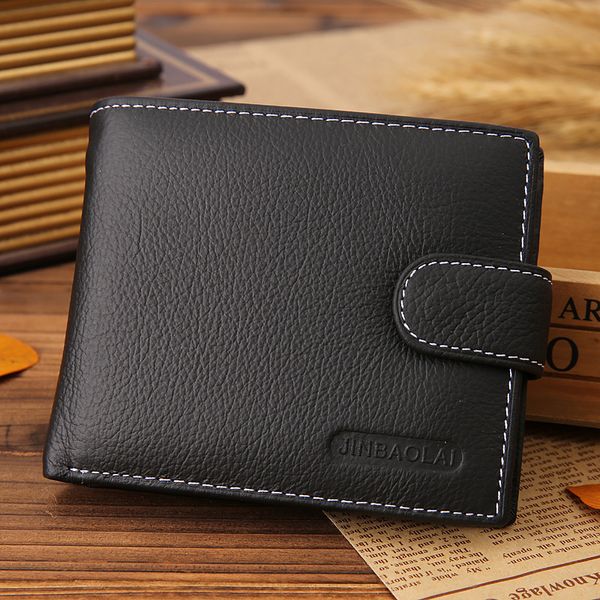

vintage men's wallet carteira short men genuine leather wallet with coin pocket first layer real leather card holder male, Red;black