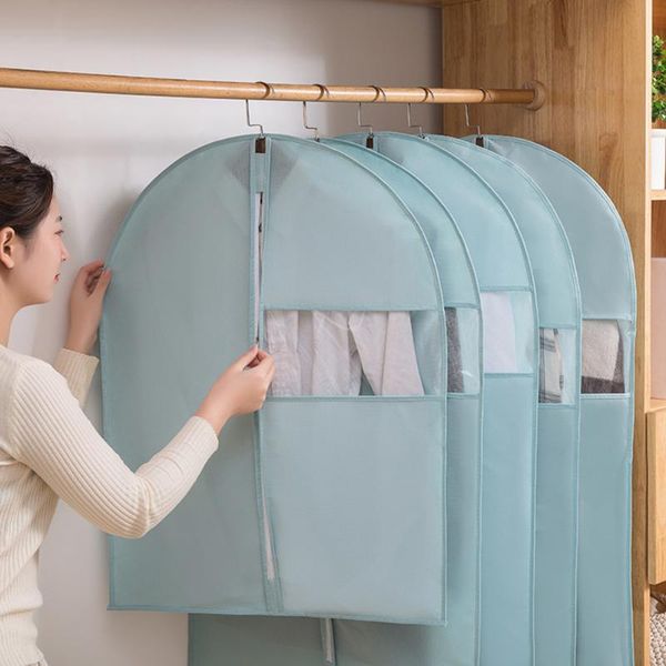 

storage boxes & bins hanging suit bags for travel with clear window jacket skirt shirt coat anti-moth breathable clothes protector