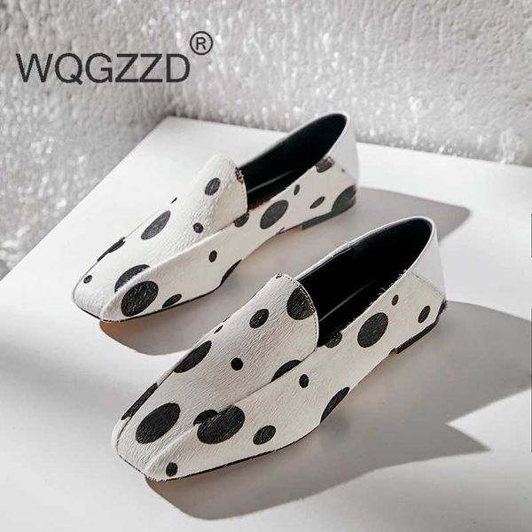 

2020 new spring flat shoes women loafers genuine leather horsehair retro loafers women's casual shoes chaussures femme, Black