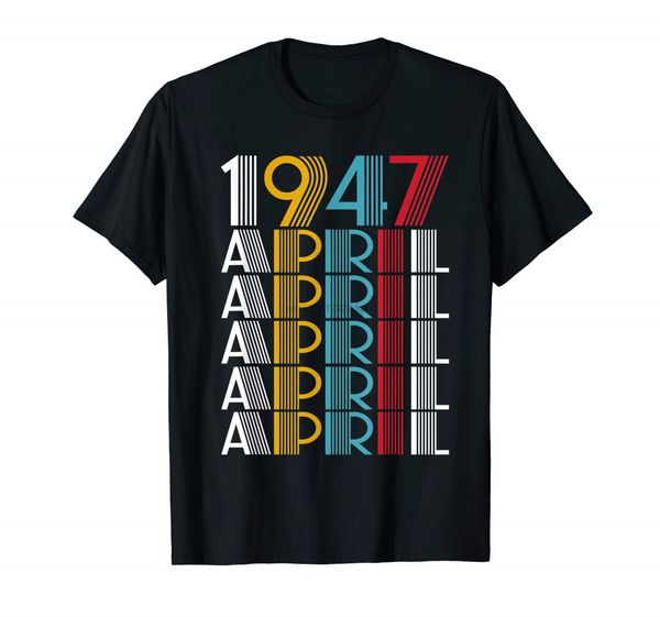 

april 1947 retro classic vintage t-shirt 72th birthday gift