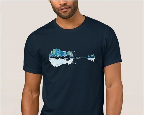 

classical t-shirt short sleeve cotton spring men tshirt nature guitar blues t shirt for men clothes o neck high quality
