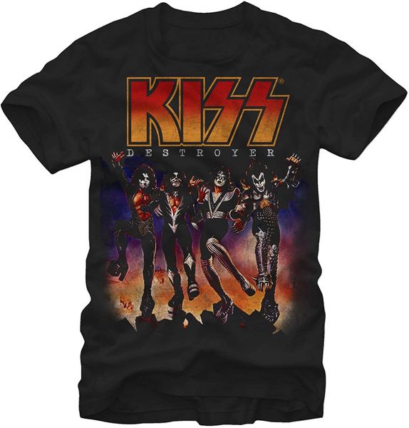 

kiss mens destroyer t shirt men women tee shirt big tall 100% cotton t-shirt