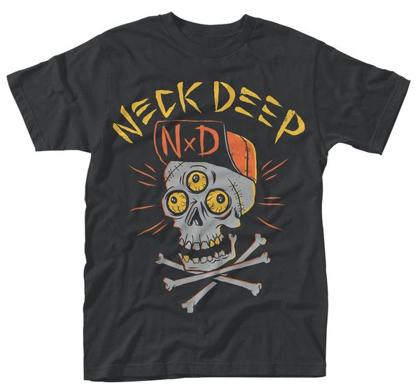 

neck deep 'skulls' t-shirt - neuf et officiel o neck short sleeves boy cotton shirts