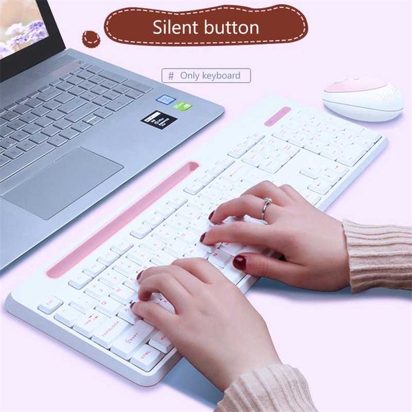 

2.4g girls wireless keyboard gaming mouse combo 1600 dpi mini mouse silent keyboard for lenovo asus lappc gamer