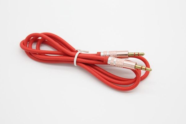 

1m/3ft 3.5mm male to male gold-plated plug tpe embossed aux audio cable cord by dhl 200