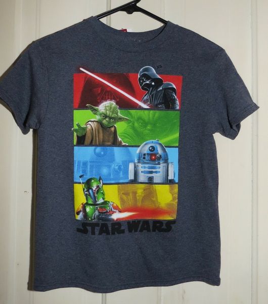 

youth xs x-small short sleeve t-shirt nwt yoda r2d2 harajuku funny tee shirt