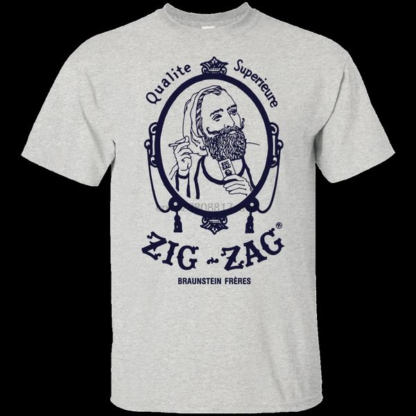 

zig-zag retro logo tobacco marajuana joint rolling paper cigarette t-shi wholesale tee custom environtal printed tsh