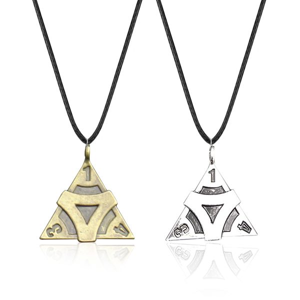 

popular classic game jewelry fifth personality necklace triangle pendant cosplay two color pendant car gift, Silver