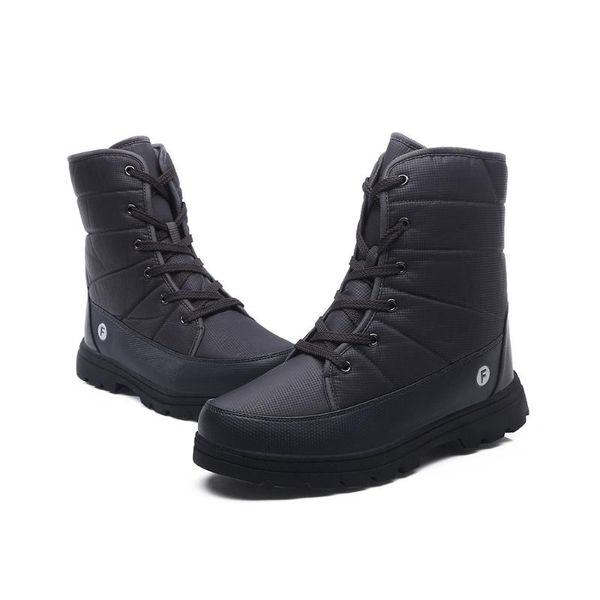 

women shoes snow boots ladies flock warm boots solid lady ankle heel high casual side botas de mujer, Black