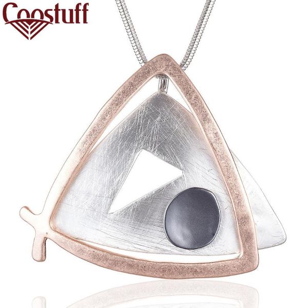 

pendant necklaces trendy triangle simple pendants woman statement necklaces&pendants wholesale jewelry long chain women neck suspension deco, Silver