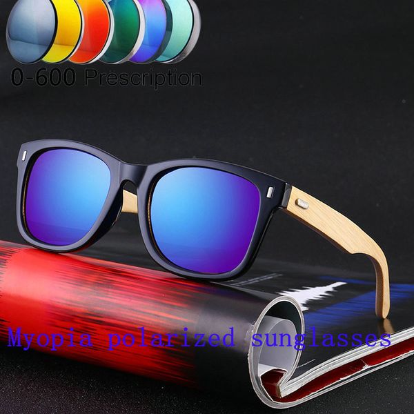 

prescription myopia polarized sunglasses men 0 to -600 minus degree optical square men cool vintage male sun glasses shades fml, White;black
