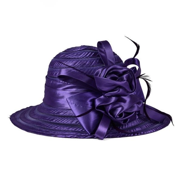

women lady kentucky derby church bridal wedding hat wide brim dress hat