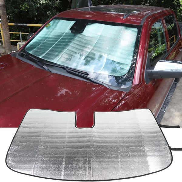 

windshield sunshade, front window sun shade foldable sun visor sunscreen for chevrolet silverado 2014-2017 interior accessories