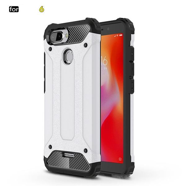 

dual layer pc tpu hybrid protective slim case for redmi 6 precise holes outdoor shockproof armor case