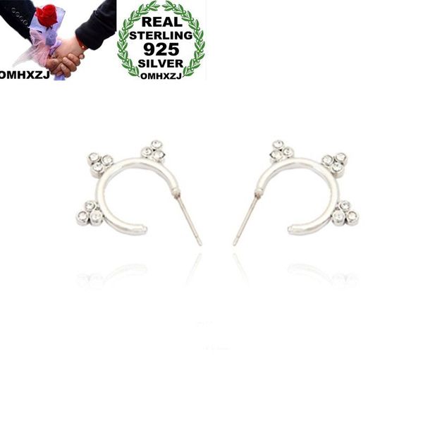 

hoop & huggie omhxzj wholesale european fashion woman girl party wedding gift zircon 925 sterling silver 18kt yellow gold earrings ea442, Golden;silver