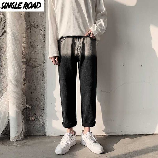 

men's jeans singleroad mens men 2021 oversized gradient wide leg korean style denim pants harajuku japanese classic for, Blue