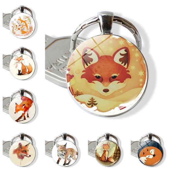 

рг 1pc ювелирные аксессуары мода время животных gemstone металл стекло брелок брелок творческий кабошон брелок для женщин, Silver