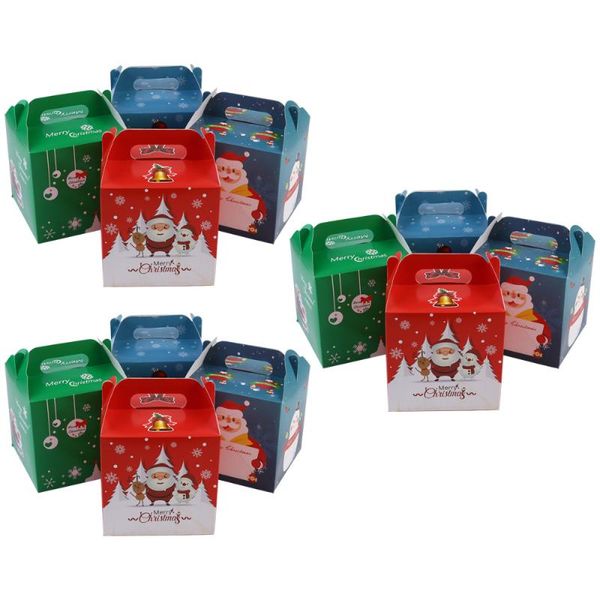 

12pcs xmas creative candy box gift box christmas paper apple (random color)