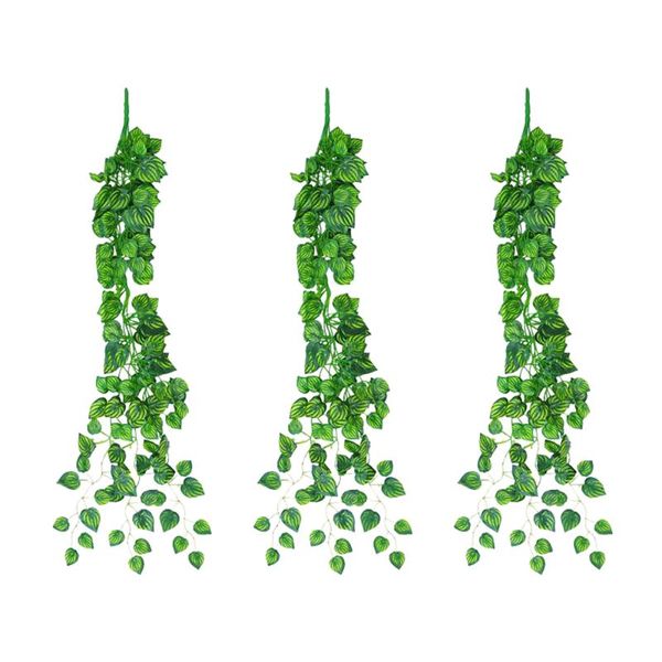 

3pcs artificial garland hanging vine plants fake flower rattan vine green leaves wedding party supplies home decoration