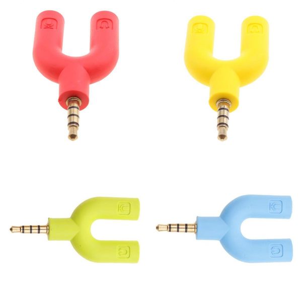 

4pieces u shape gold plated 3.5mm audio y splitter headphone cable