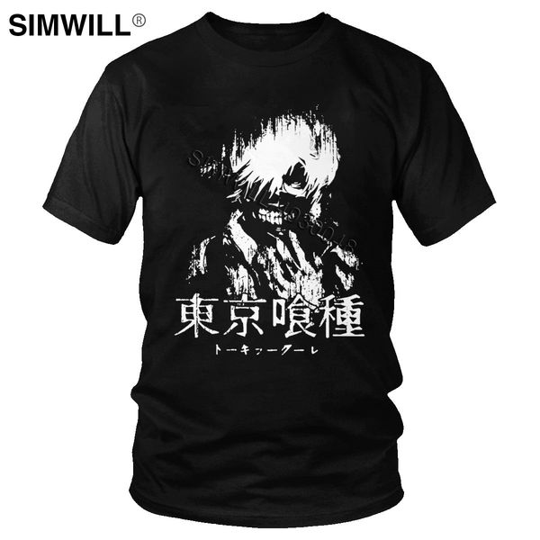

urban new t-shirt men eco cotton cool tokyo ghoul tee short sleeved cool manga anime t shirt kaneki ken tshirt fans apparel