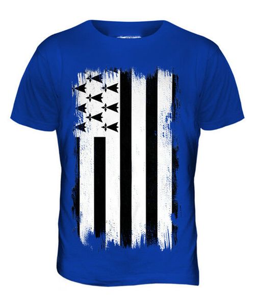 

brittany grunge flag mens t-shirt tee football gift shirt clothing jersey loose size tee shirt