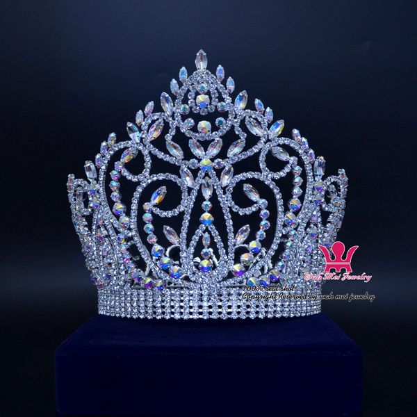 

02164 gorgeous large shining tiara miss beauty queen princess hairwear accessories for party prom night clup pageant cr, Golden;silver